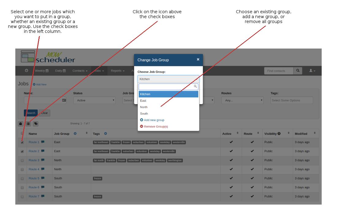 Grouping and re-grouping your routes