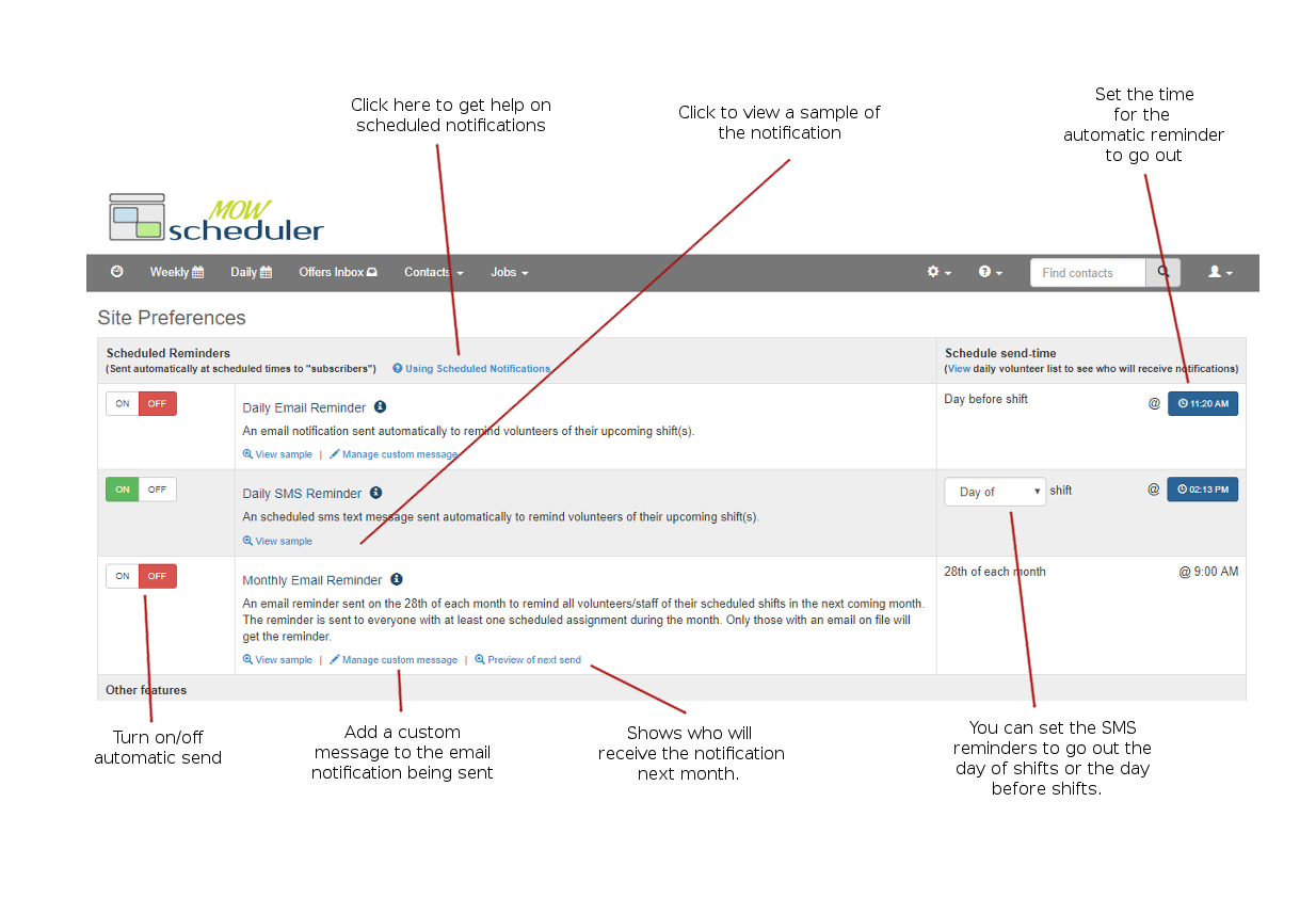 Managing Scheduled Reminders